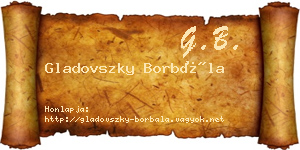 Gladovszky Borbála névjegykártya